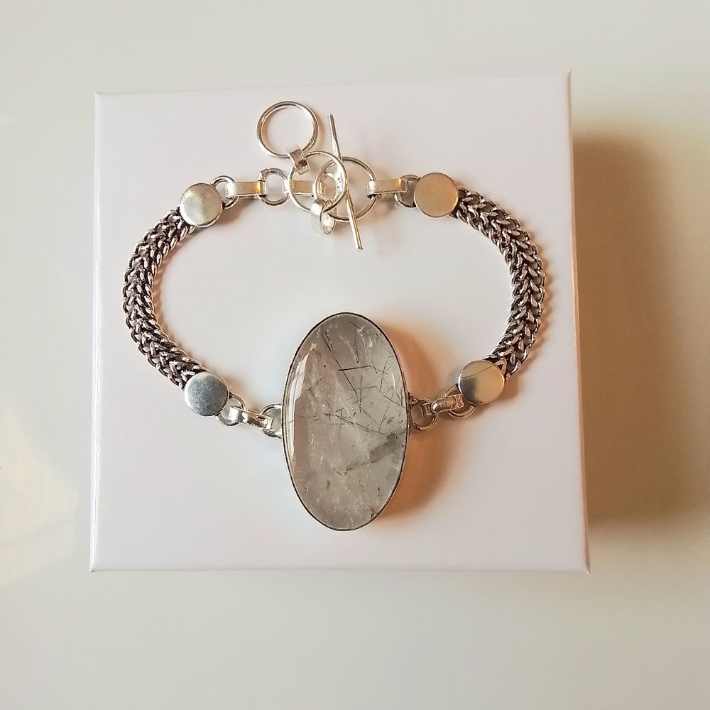 Black Rudilated Quartz Bracelet - Picture 5 of 6